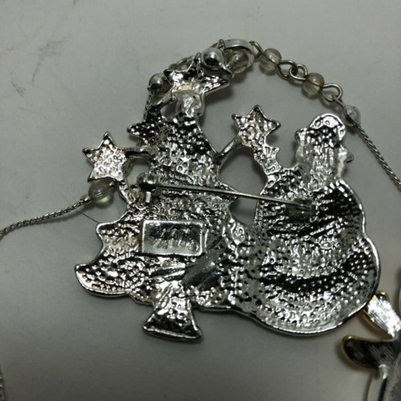 Snowman Christmas Tree Silvertone Anklet - Picture 5 of 8